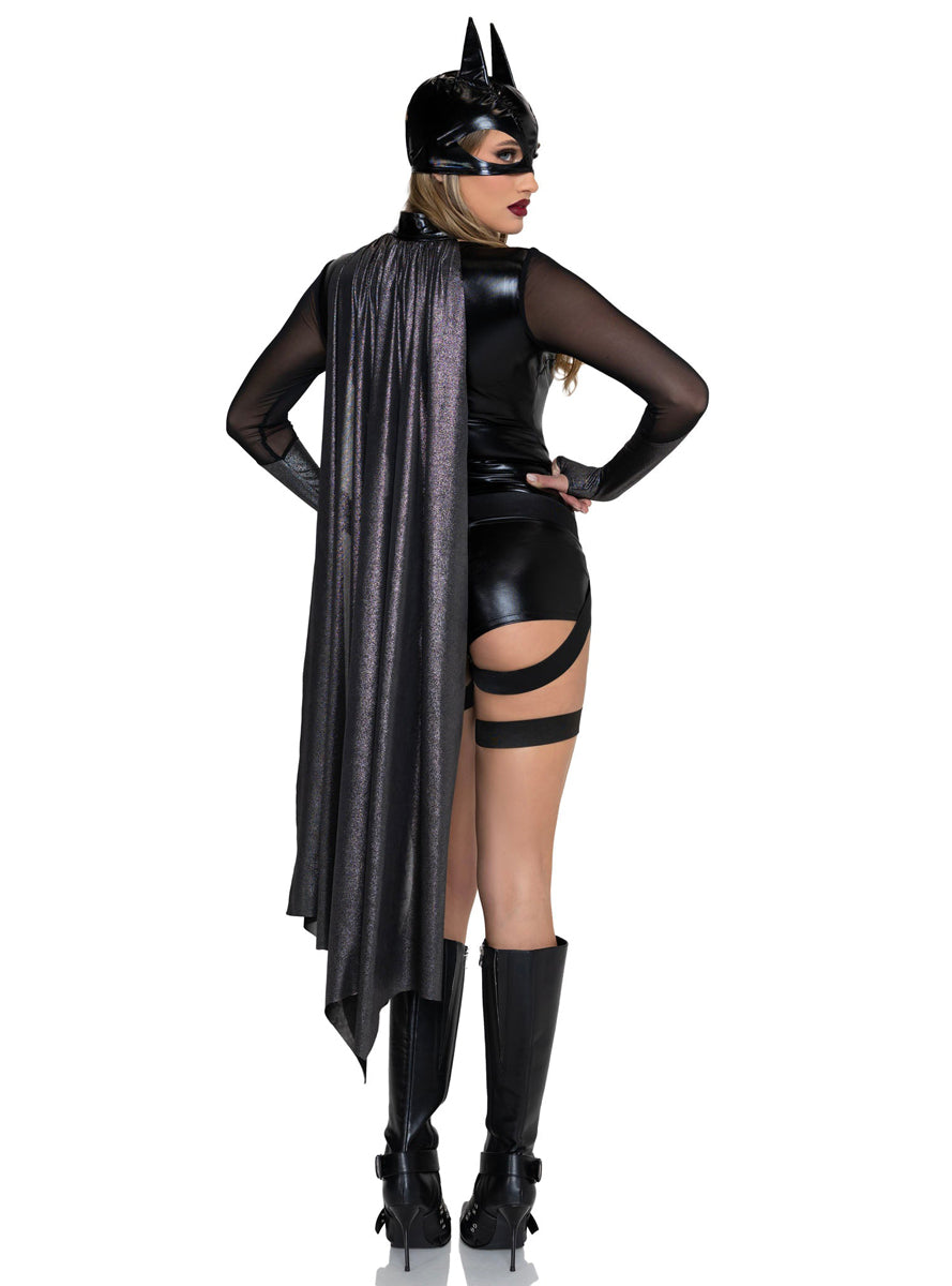 Sexy Womens Dark Crime Fighting Hero Batman Costume Alternate Back Image