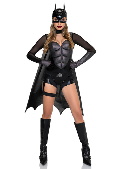 Sexy Womens Dark Crime Fighting Hero Batman Costume Front Image