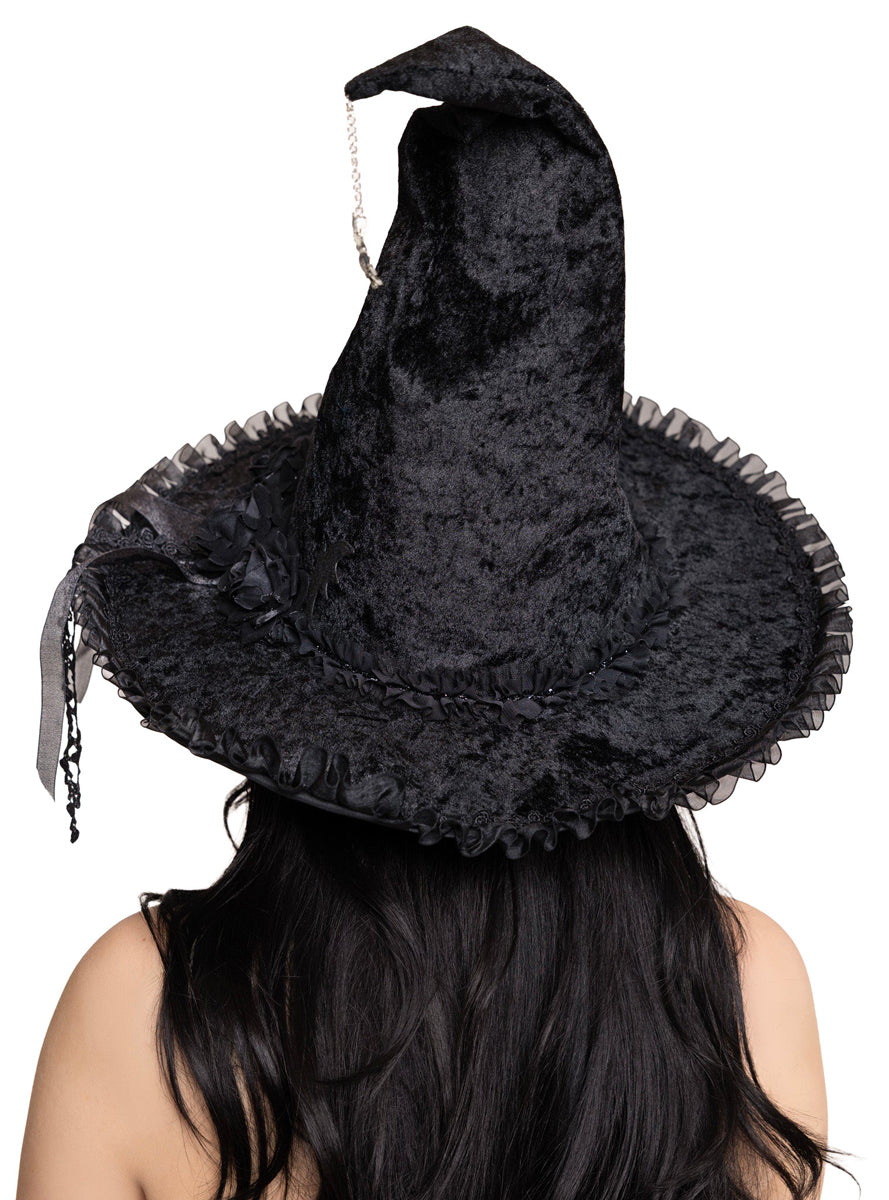 Dark Lolita Black Velvet Halloween Witch Hat