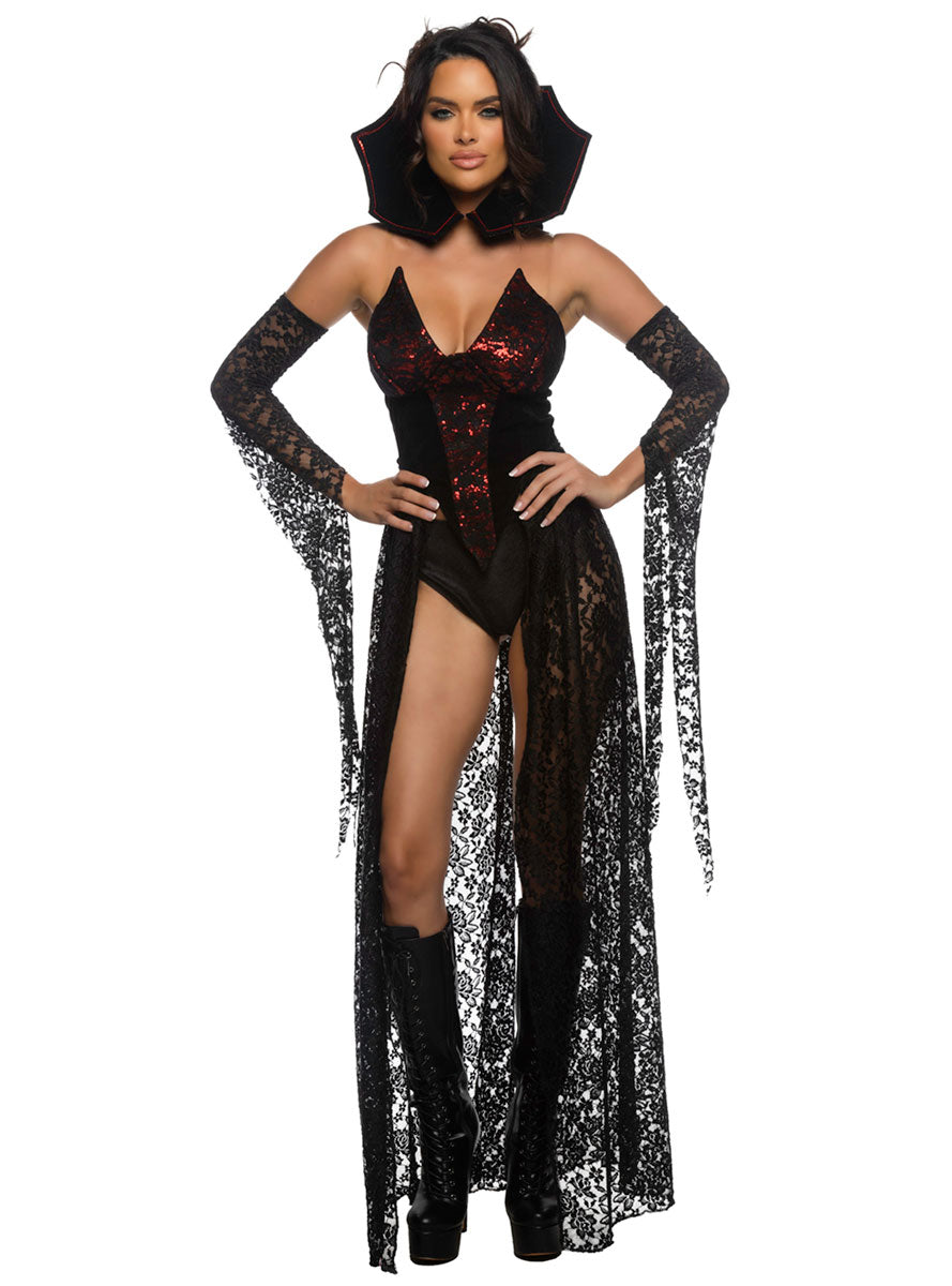 Dark Romance Vampires Sexy Womens Halloween Costume - Main Image