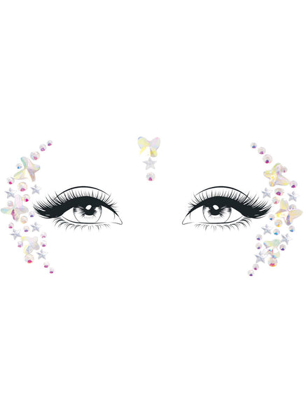 Elera Womens Clear Costume Face Jewels