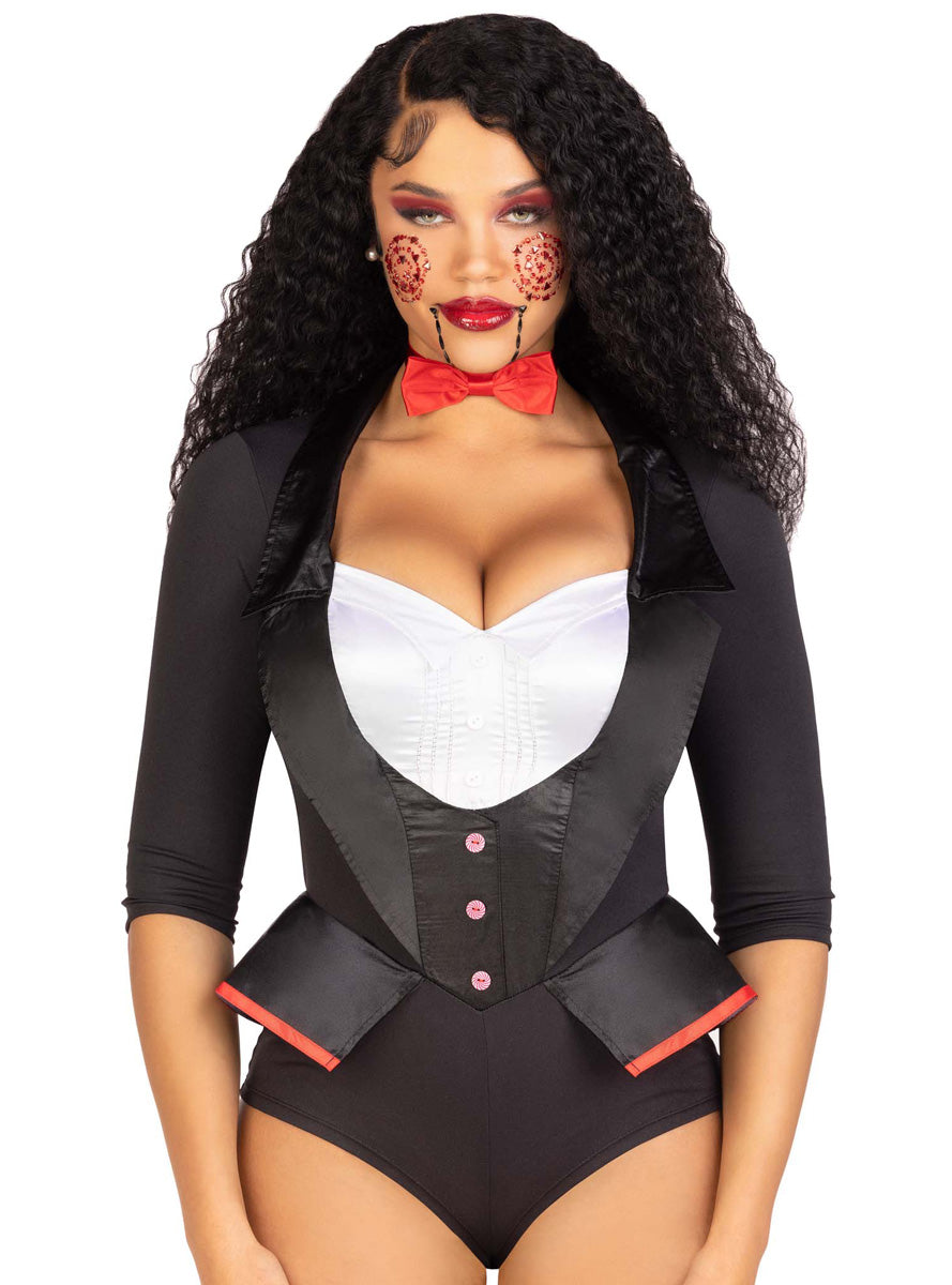 Womens Evil Puppet Halloween Costume Face Jewels Alternative Image