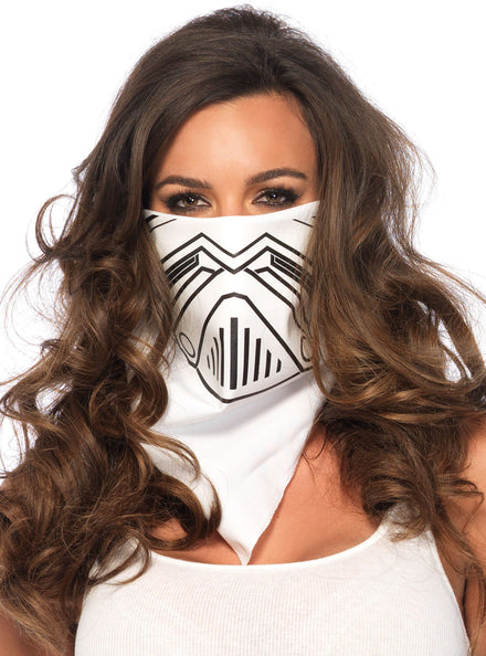 Adults White Evil Robot Stormtrooper Costume Bandana Alternative Image
