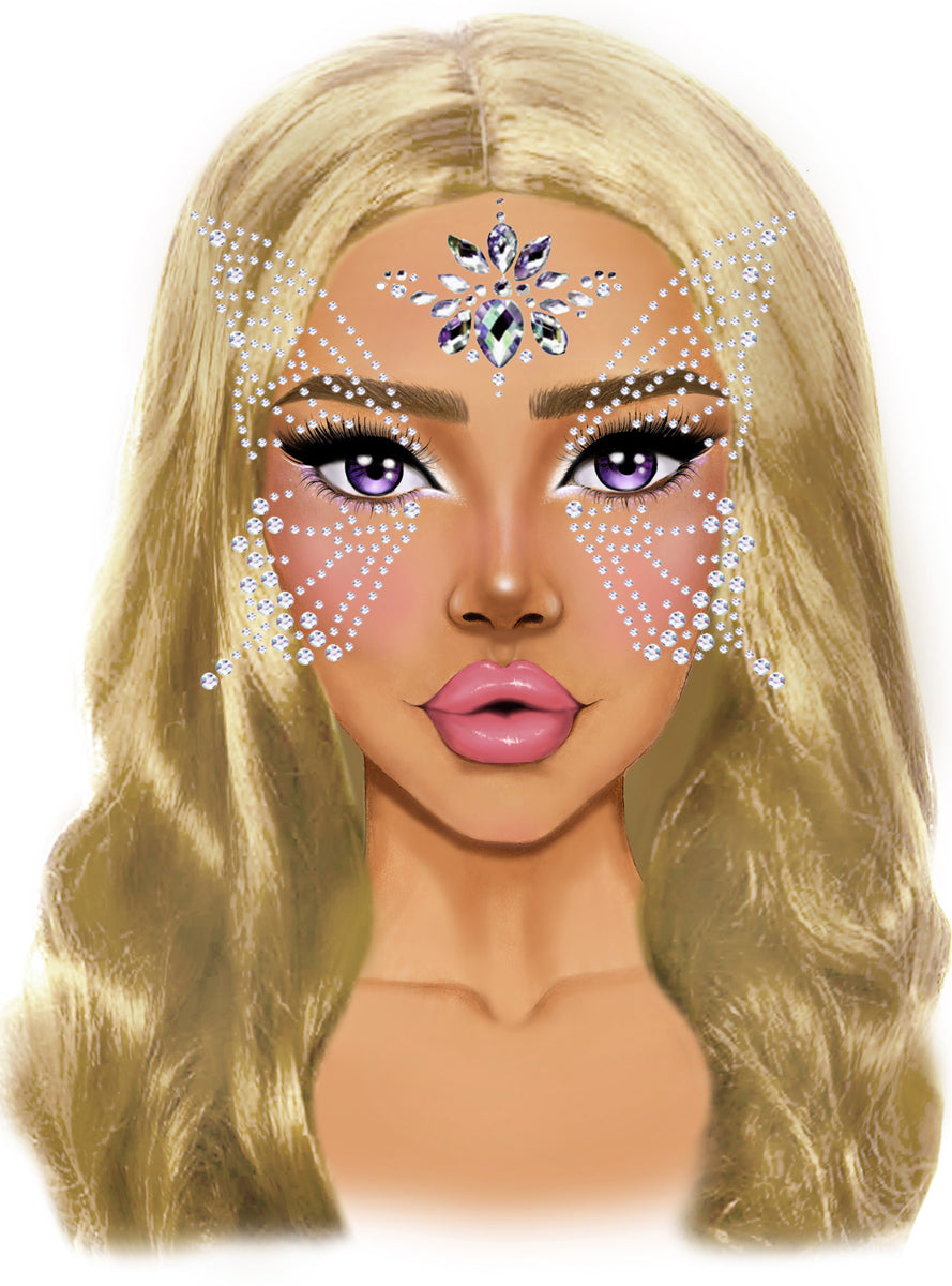Womens Clear Fairy Costume Face Jewels Alternative Image
