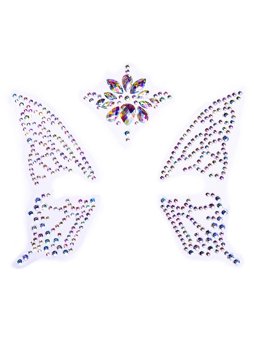 Womens Clear Fairy Costume Face Jewels Main Image