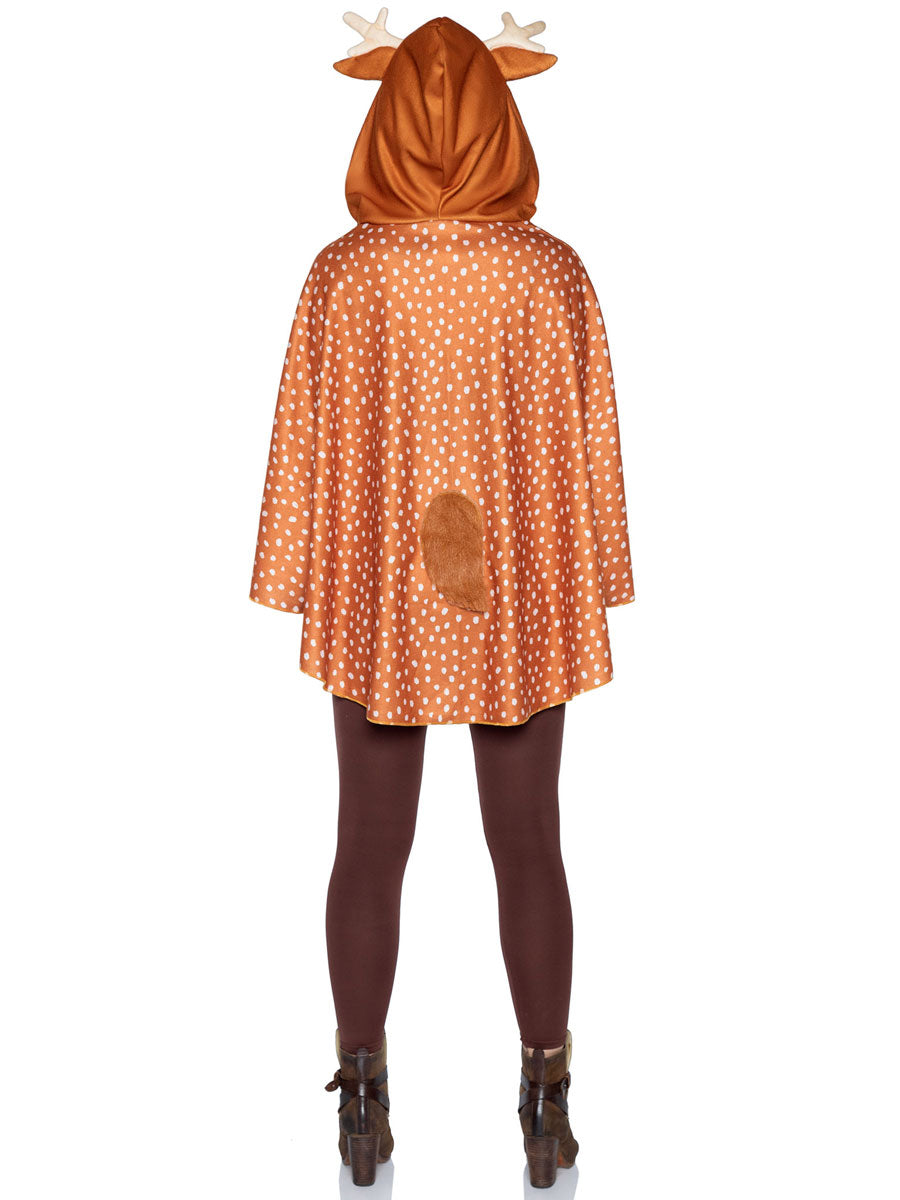 Womens Fawn Animal Costume Poncho Back Image