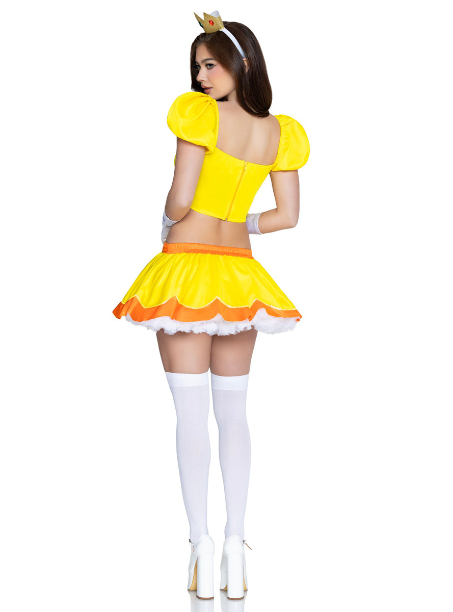 Sexy Womens Flirty Daisy Flower Princess Costume Back Image