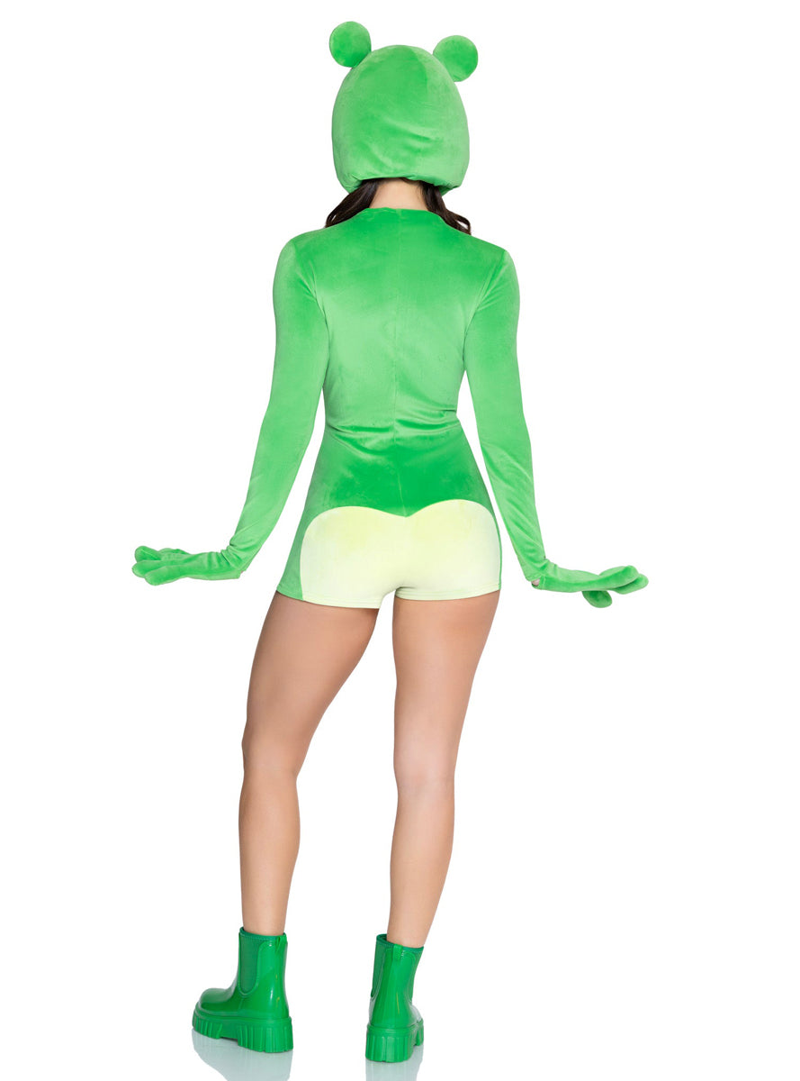 Sexy Womens Flirty Green Froggy Costume Back Image