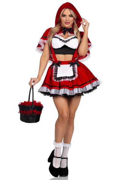 Womens Sexy Flirty Miss Red Fairytale Costume Main Image
