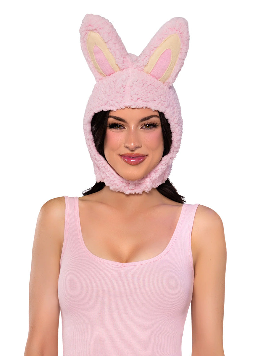 Fluffy Pink Labubu Monster Womens Costume Bonnet Main Image