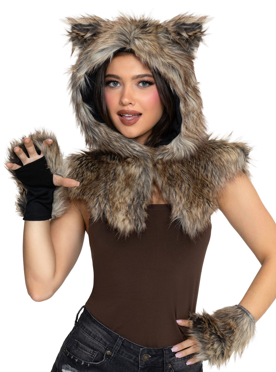 Fluffy Wolf Costume Accessory Set