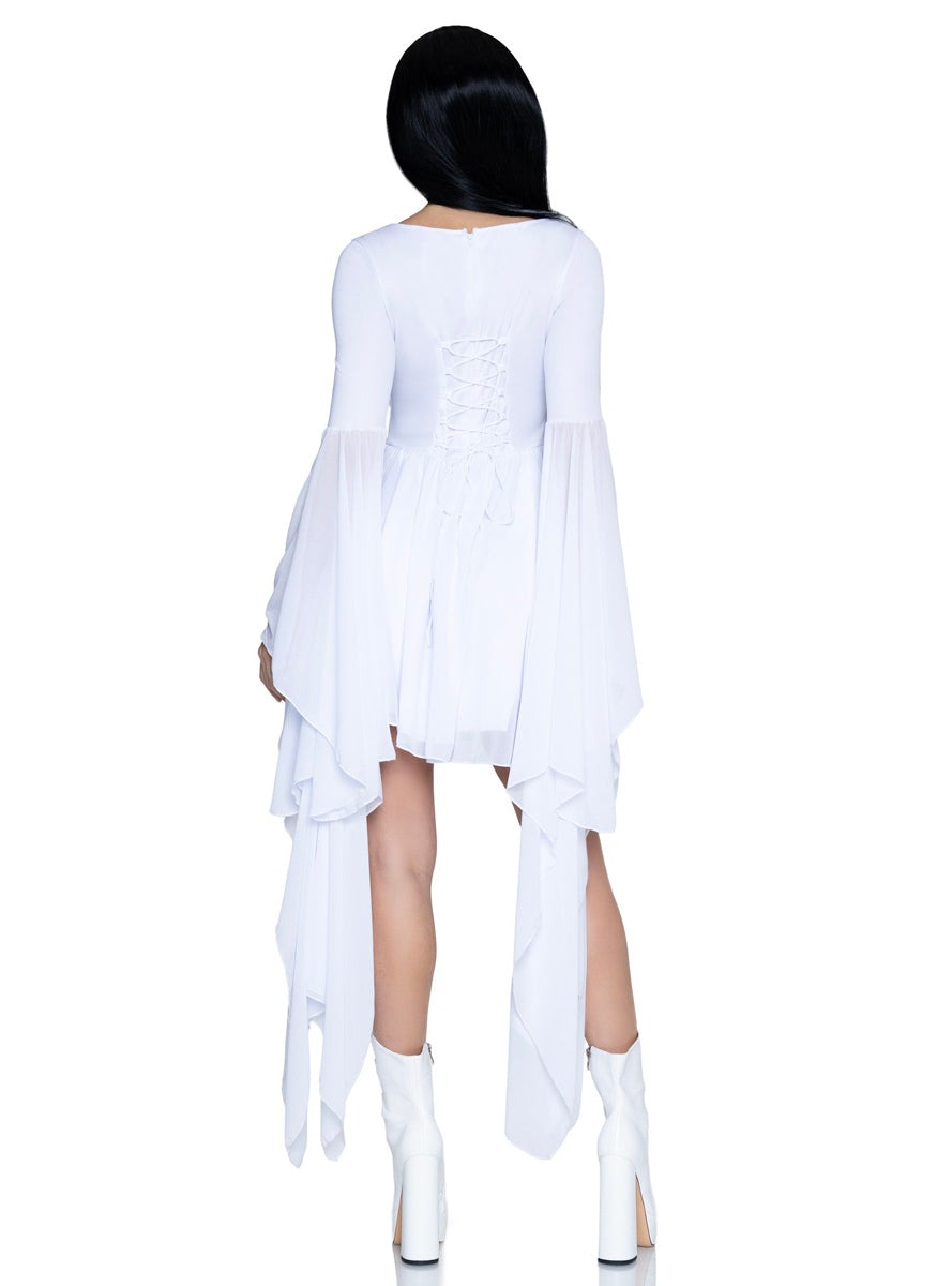Sexy Womens Frankies Bride White Costume Dress Back Image