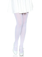Leg Avenue Bright White Opaque Women's Pantyhose Stockings - Main Image