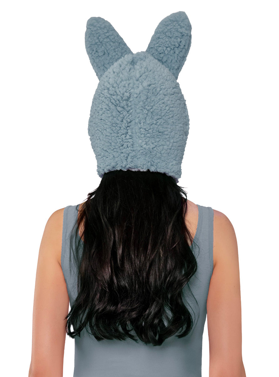 Furry Blue Monster Labubu Hat Back Image