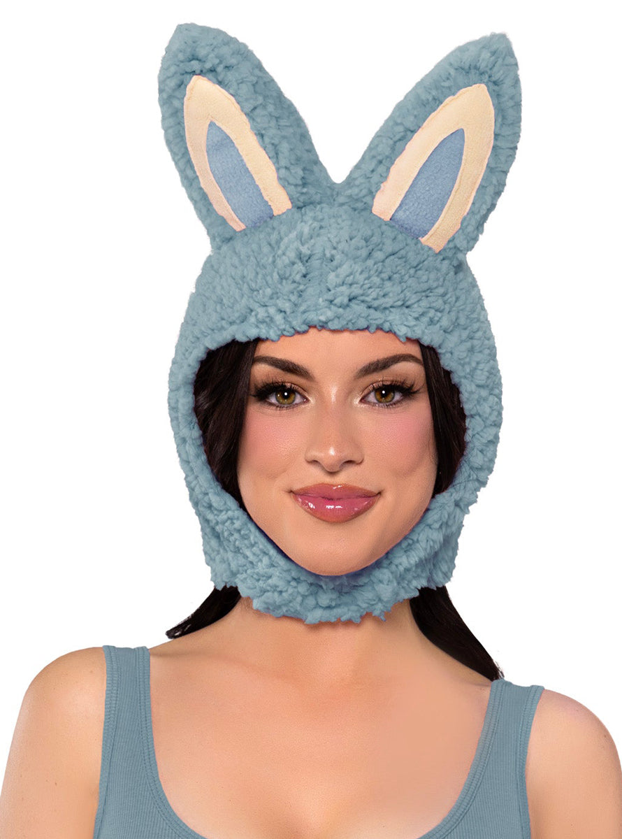Furry Blue Monster Labubu Hat Front Image