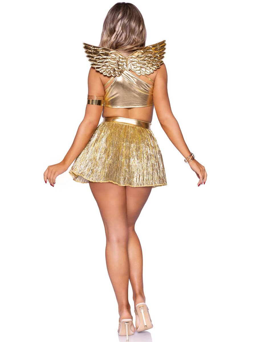 Image of Golden Angel Women's Sexy Gold Goddess Costume - Alternate Back View