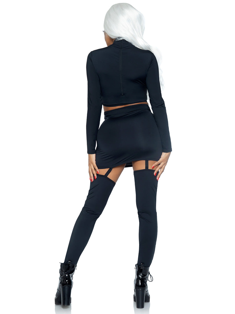 Womens Sexy Golden Skeleton Halloween Costume Back Image