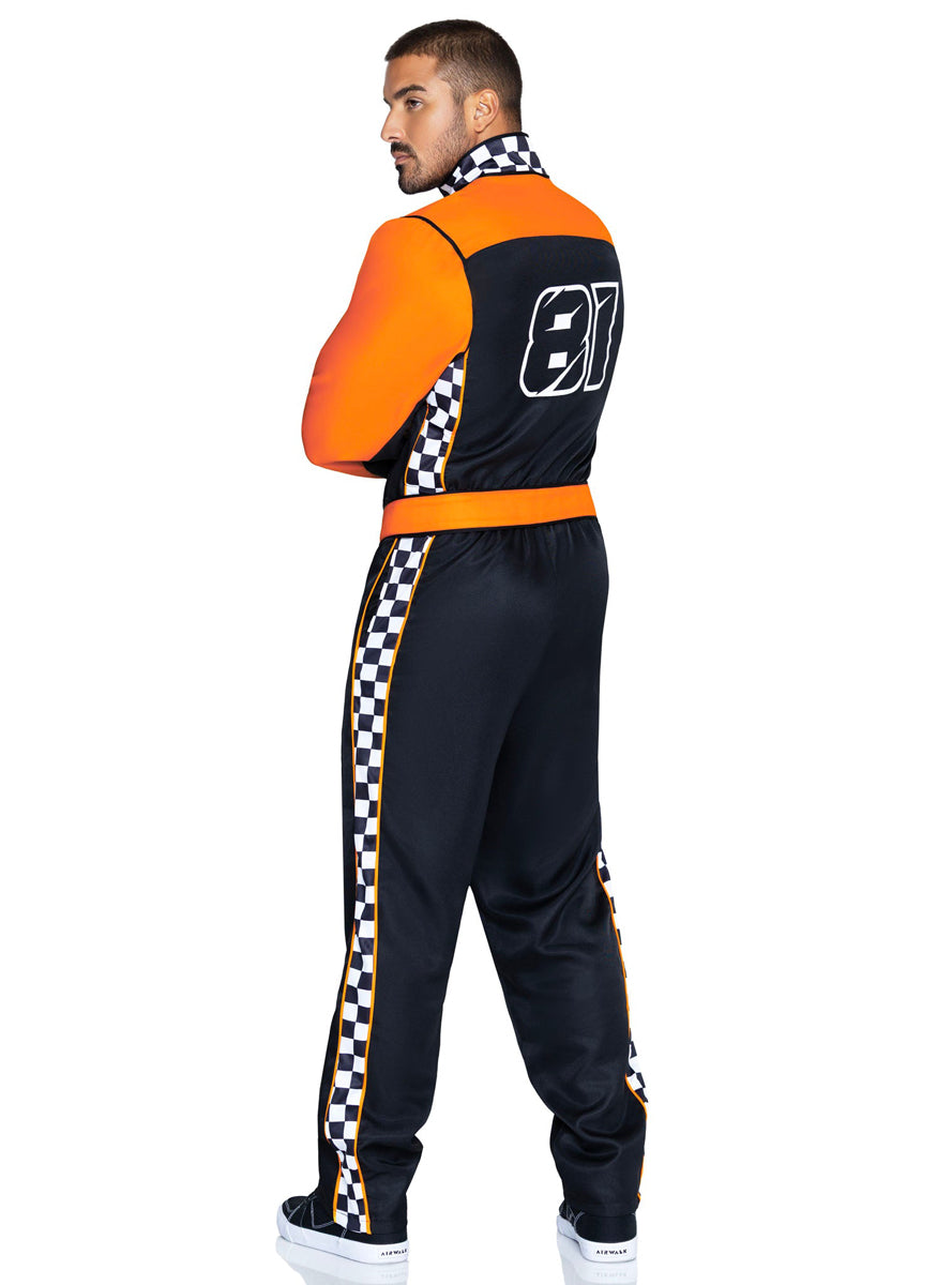 Mens Grand Prix Pro Race Car Drive Costume Back Image