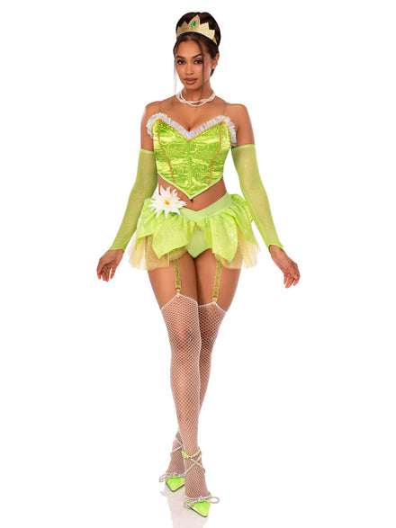 Womens Sexy Green Bayou Babe Princess Tiana Costume Alternative Image
