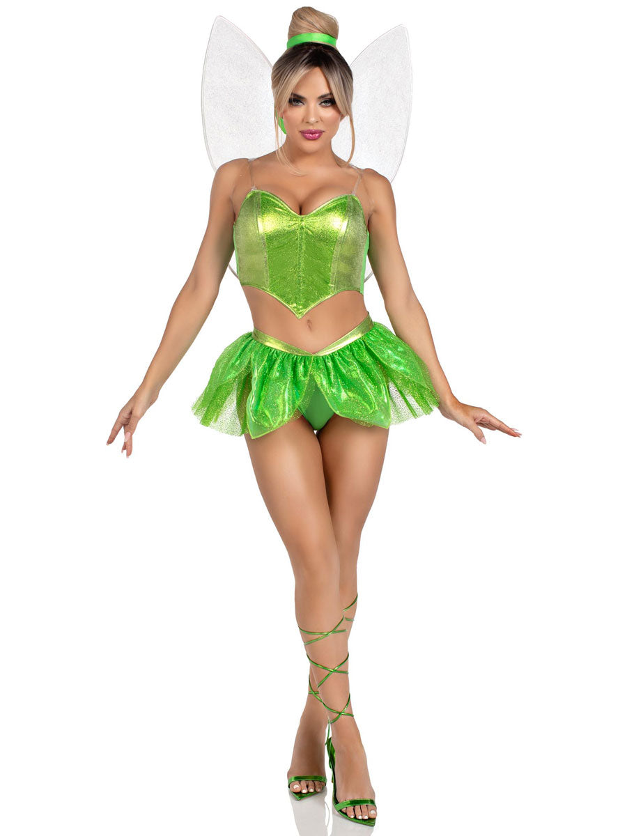 Womens Sexy Green Rebel Fairy Tinker Bell Costume Alternative Image