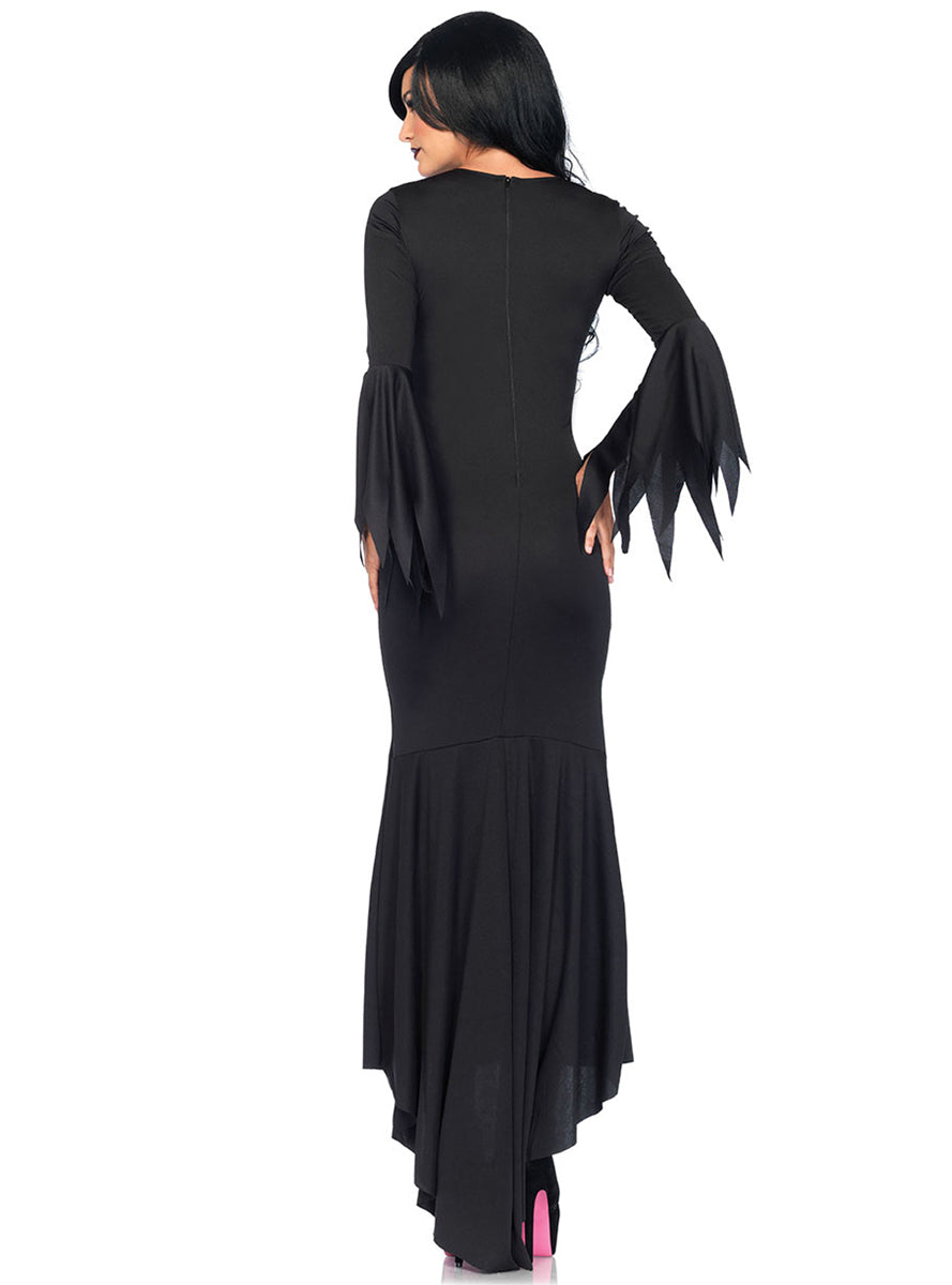 Morticia Addams Women's Sexy Gothic Halloween Costume - Back Image