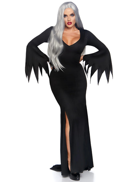 Morticia Addams Women's Sexy Gothic Halloween Costume - Back Image