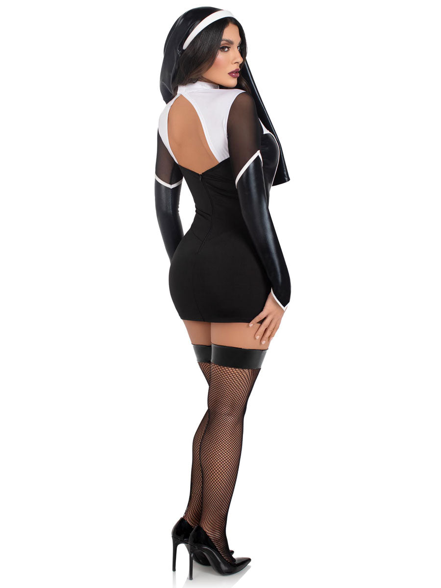 Womens Sexy Holy Hottie Nun Costume Back Image