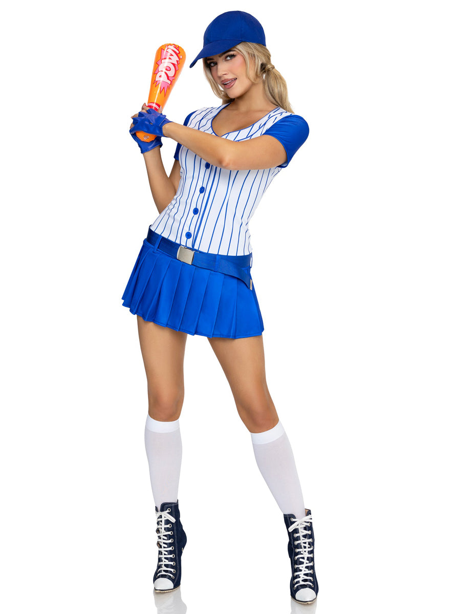 Sexy Womens Home Run Hitter Baseball Player Costume Front Image