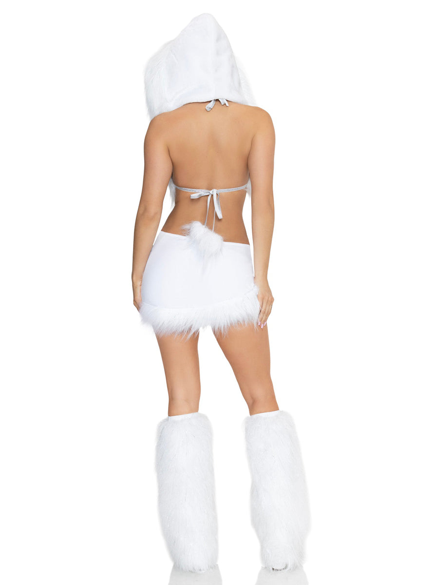 Sexy Womens White Ice Cold Cutie Eskimo Costume Back Image