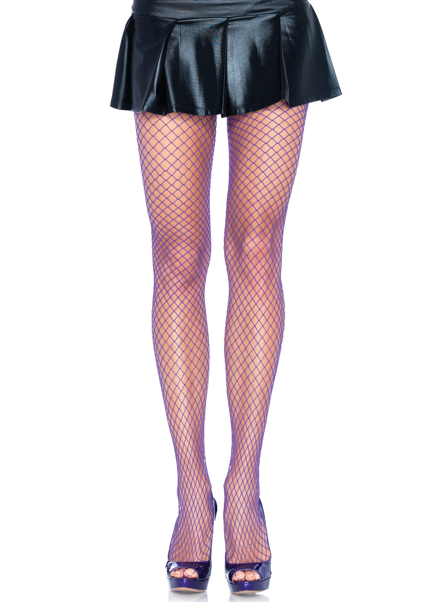 Womens Purple Industrial Net Spandex Stockings