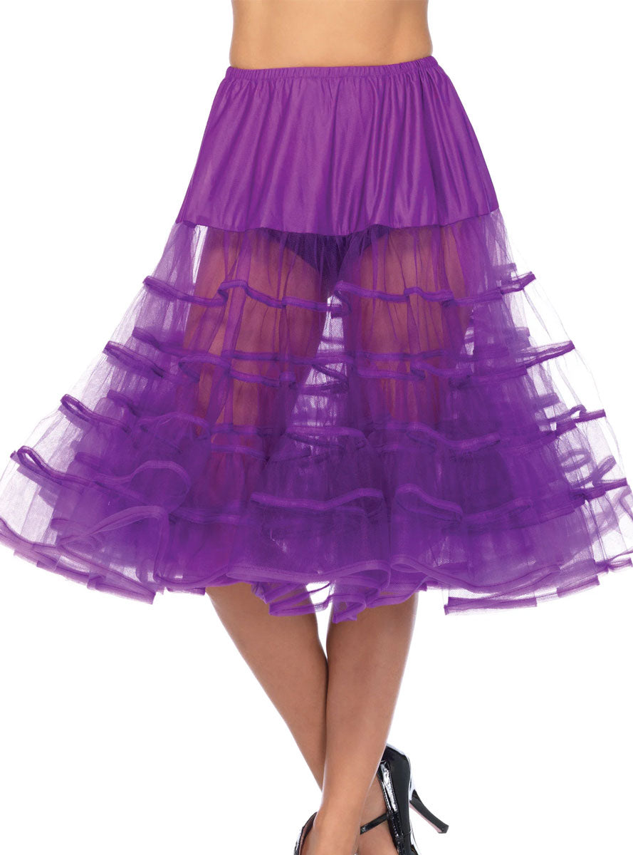 Womens Grape Purple Knee Length Layered Costume Petticoat