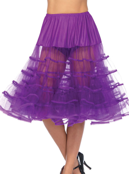 Womens Grape Purple Knee Length Layered Costume Petticoat