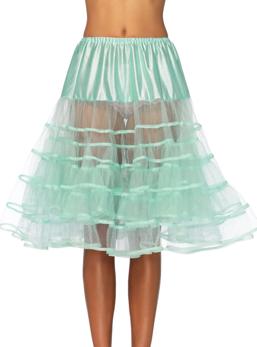 Womens Mint Green Knee Length Layered Costume Petticoat