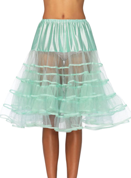 Womens Mint Green Knee Length Layered Costume Petticoat