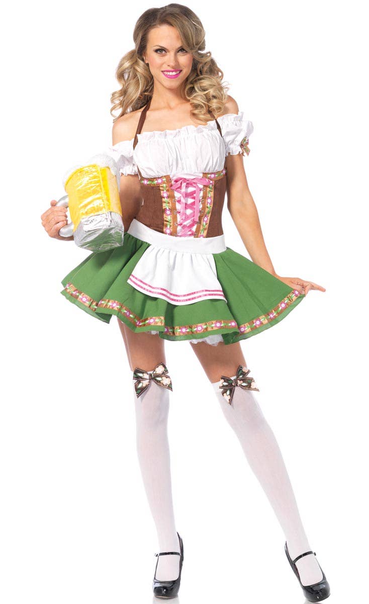 Women's Sexy Green German Girl Costume Front Image