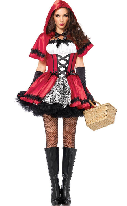 Women's Dark Red Riding Hood Sexy Costume Main View