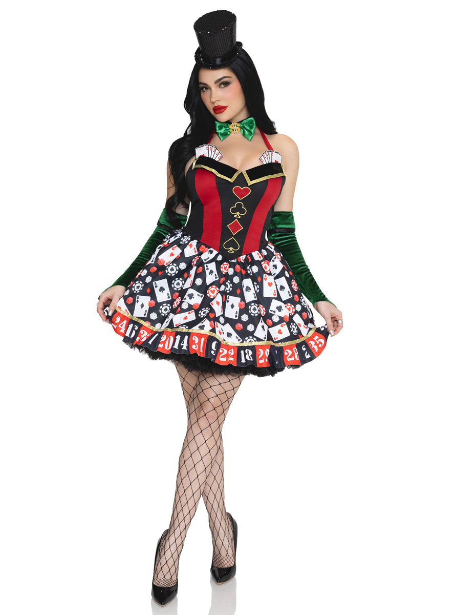 Sexy Womens Lady Luck Vegas Costume Alternate Front Image
