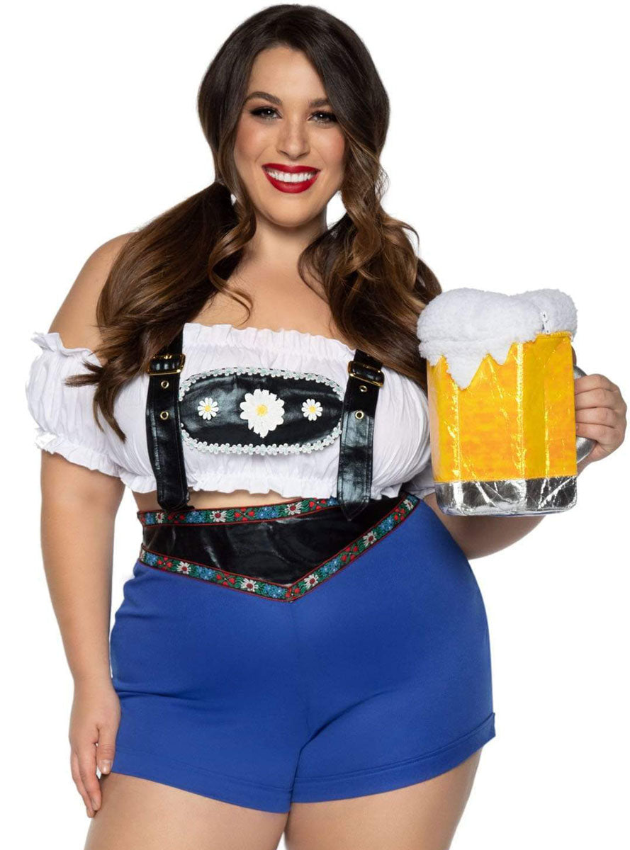 Plus Size Womens Sexy Lederhosen Honey Oktoberfest Costume