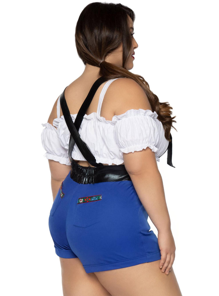 Plus Size Womens Sexy Lederhosen Honey Oktoberfest Costume Back Image