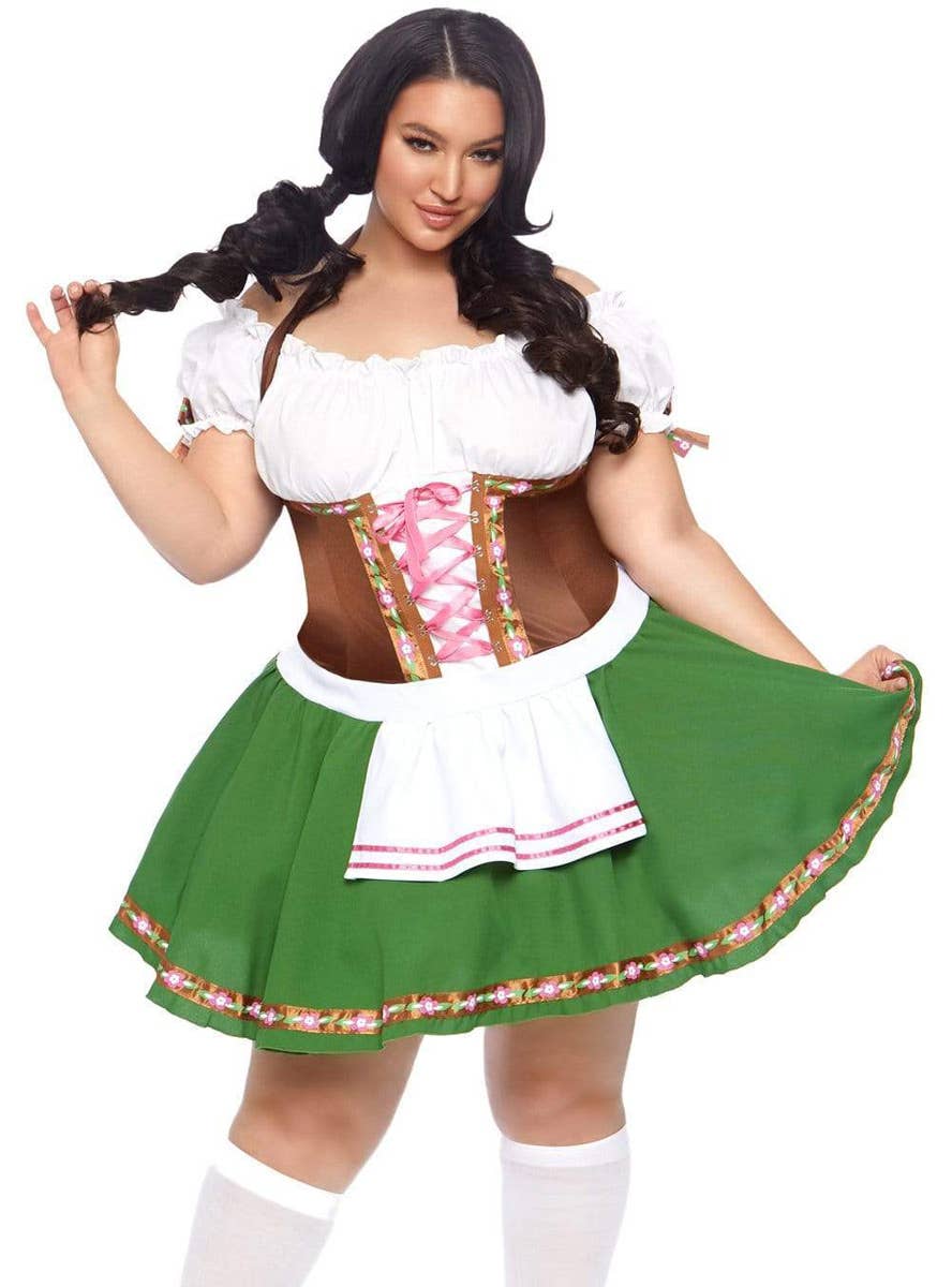Beer Girl Gretchen Sexy Plus Size Oktoberfest Costume - Front Close Image