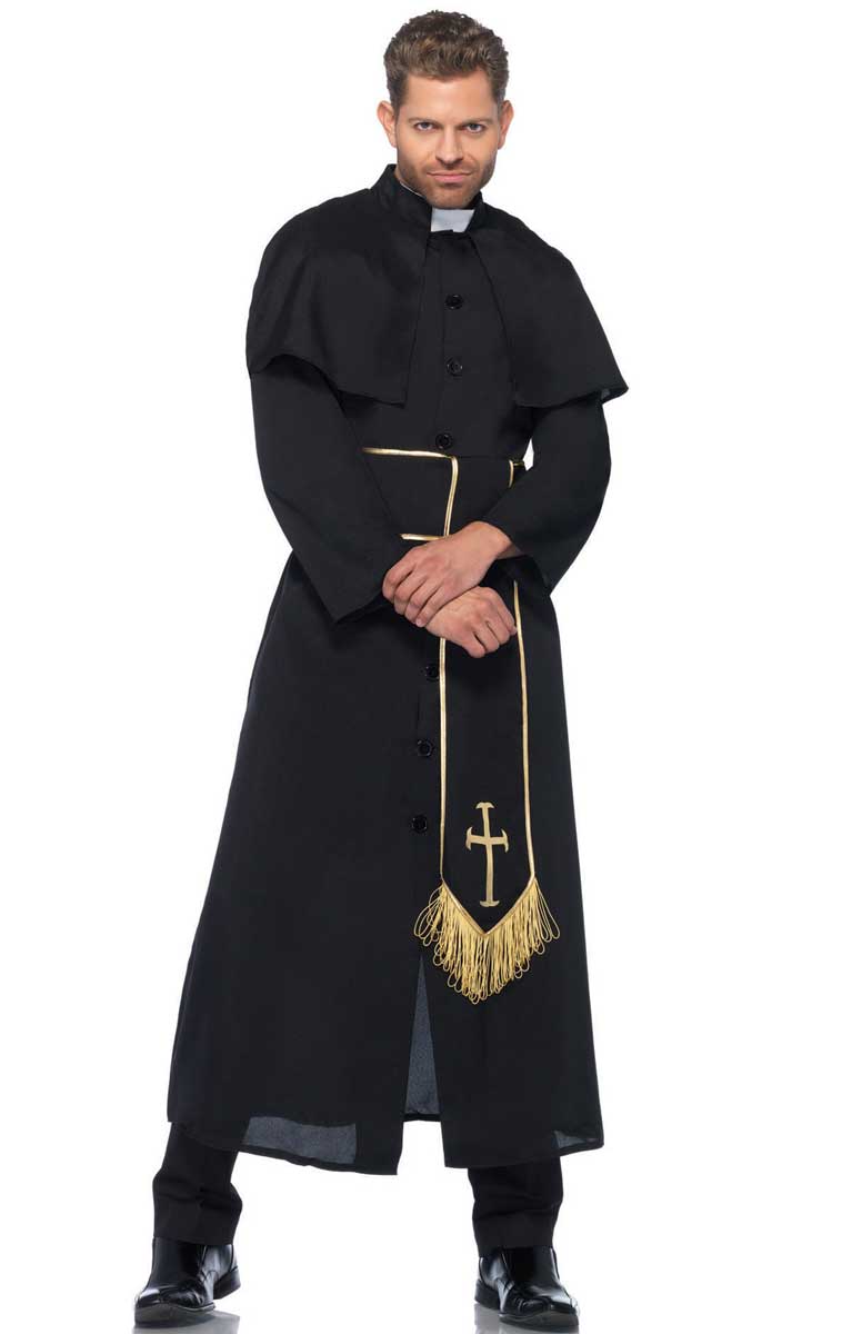 Men's Deluxe Catholic Priest Costume - Front Image
