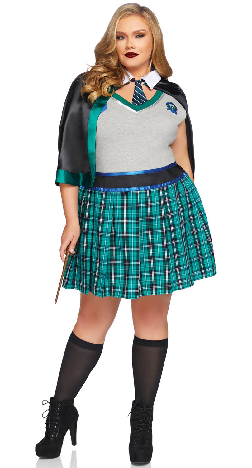 Women's Plus Size Sexy Slytherin Halloween Fancy Dress Costume - Alt Image