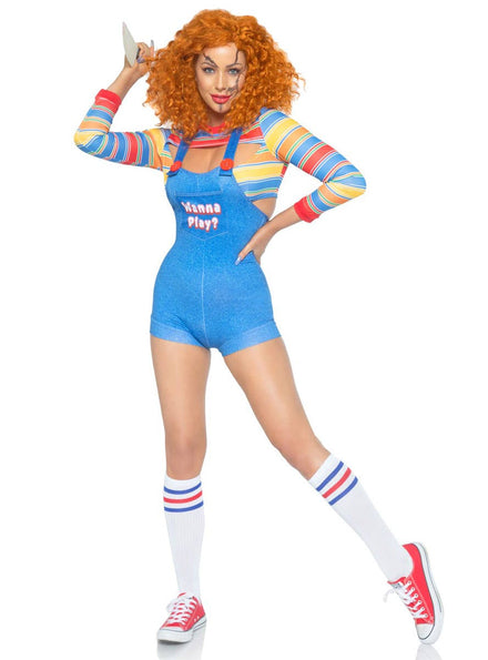 Womens Sexy Chucky Inspired Halloween Costume - Front Image