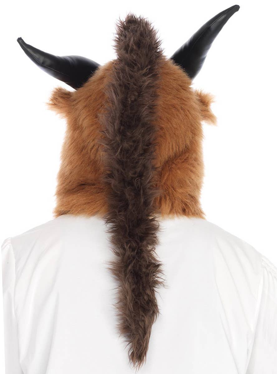 Furry Brown Beast Hood Costume Accessory Back Image
