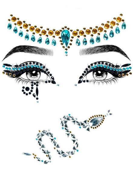 Egyptian Queen Cleopatra Self Adhesive Face and Hair Gems - Product Image