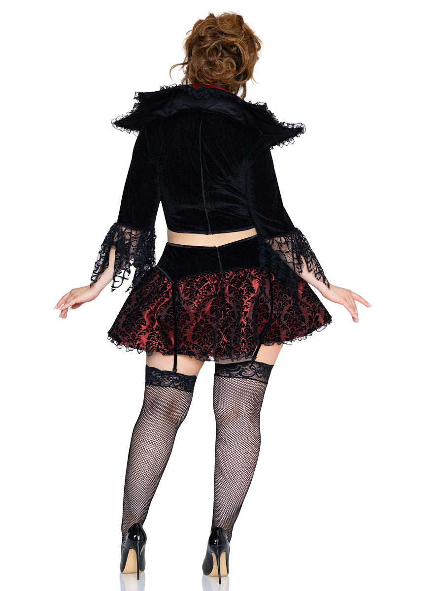 Sexy Plus Size Womens Love Bite Vampire Halloween Costume Back Image