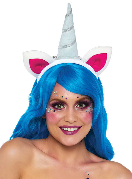 Womens Magical Unicorn Costume Headband With Rainbow Mane Main Image