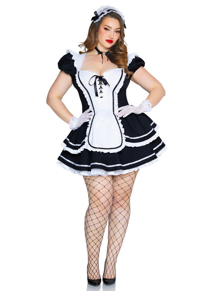 Sexy Plus Size Womens Maid To Flirt French Maid Costume Alternate Front Image