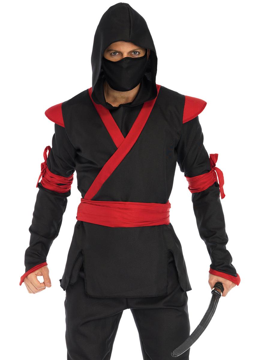 Japanese Ninja Mens Red and Black Costume