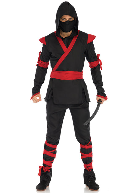 Japanese Ninja Mens Red and Black Costume